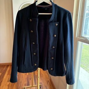 Tommy Hilfiger Navy Military-Inspired Double-Breasted Blazer